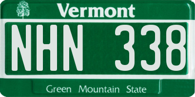 VT license plate NHN338