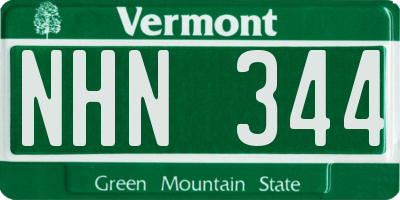 VT license plate NHN344