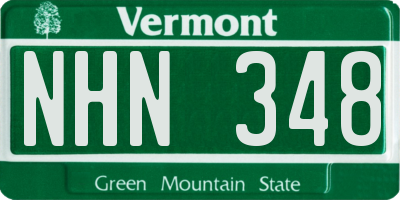 VT license plate NHN348