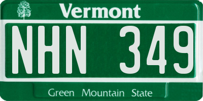 VT license plate NHN349