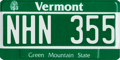 VT license plate NHN355