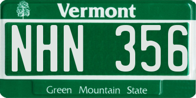 VT license plate NHN356