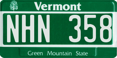 VT license plate NHN358