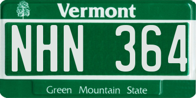 VT license plate NHN364