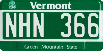 VT license plate NHN366