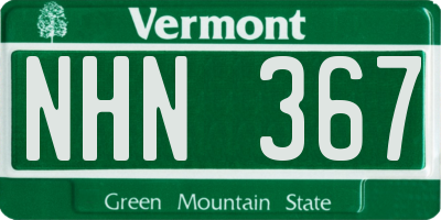 VT license plate NHN367