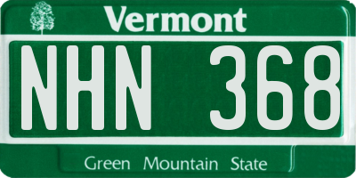 VT license plate NHN368