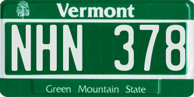 VT license plate NHN378