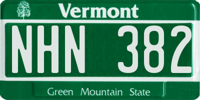 VT license plate NHN382