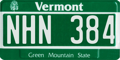 VT license plate NHN384