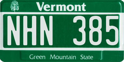 VT license plate NHN385