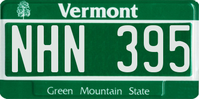 VT license plate NHN395