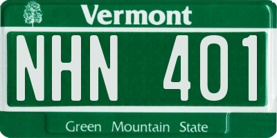VT license plate NHN401