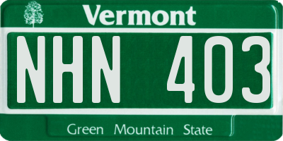 VT license plate NHN403