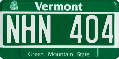 VT license plate NHN404