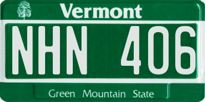 VT license plate NHN406
