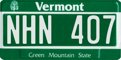VT license plate NHN407