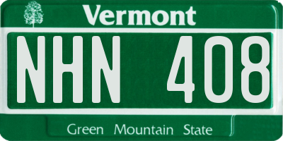 VT license plate NHN408