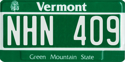 VT license plate NHN409