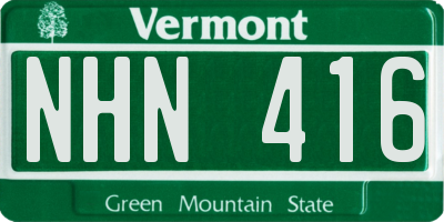 VT license plate NHN416