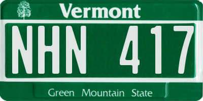 VT license plate NHN417