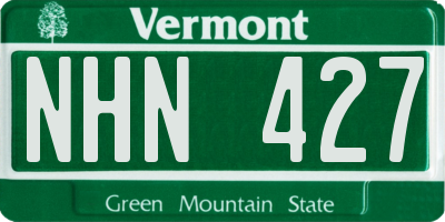 VT license plate NHN427
