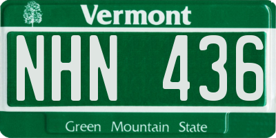 VT license plate NHN436