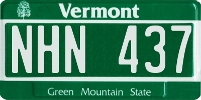 VT license plate NHN437