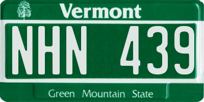 VT license plate NHN439