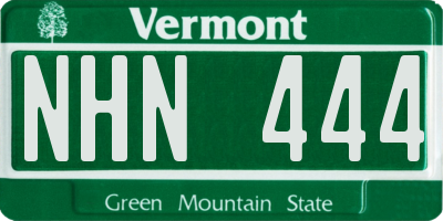 VT license plate NHN444