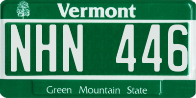 VT license plate NHN446