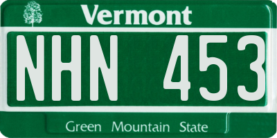 VT license plate NHN453