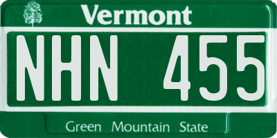 VT license plate NHN455