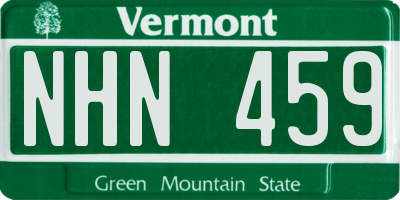 VT license plate NHN459