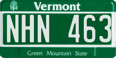 VT license plate NHN463