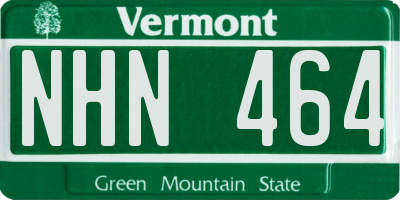 VT license plate NHN464