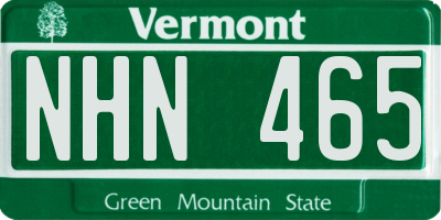 VT license plate NHN465