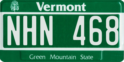 VT license plate NHN468