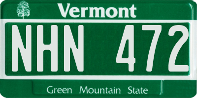 VT license plate NHN472