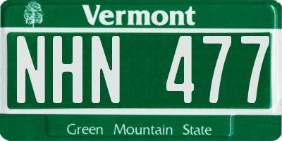 VT license plate NHN477