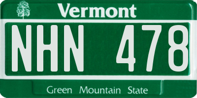 VT license plate NHN478