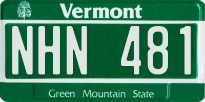 VT license plate NHN481