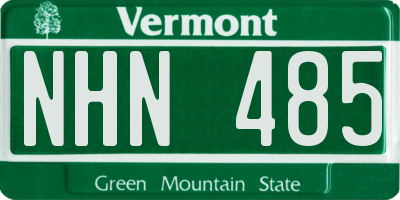 VT license plate NHN485