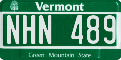 VT license plate NHN489