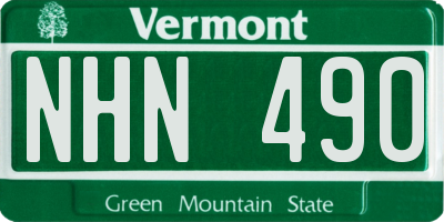 VT license plate NHN490