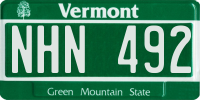 VT license plate NHN492
