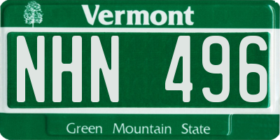 VT license plate NHN496