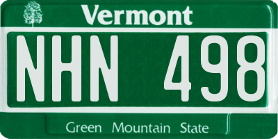 VT license plate NHN498