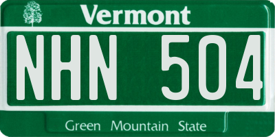 VT license plate NHN504
