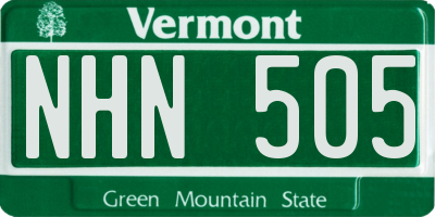 VT license plate NHN505